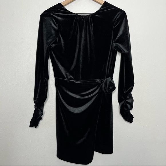 Zara Women Dress‎ Medium Velvet Holiday Cocktail Party Open Back Rose Ruched - Picture 1 of 10